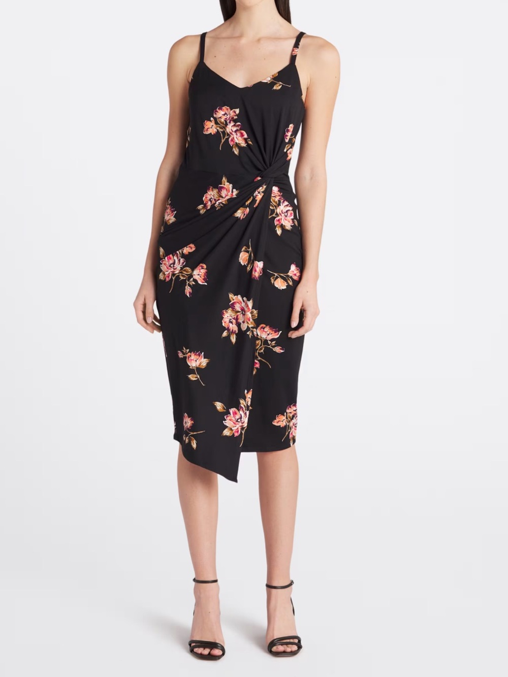 Nine Britton Knit Fitted Midi Dress Black